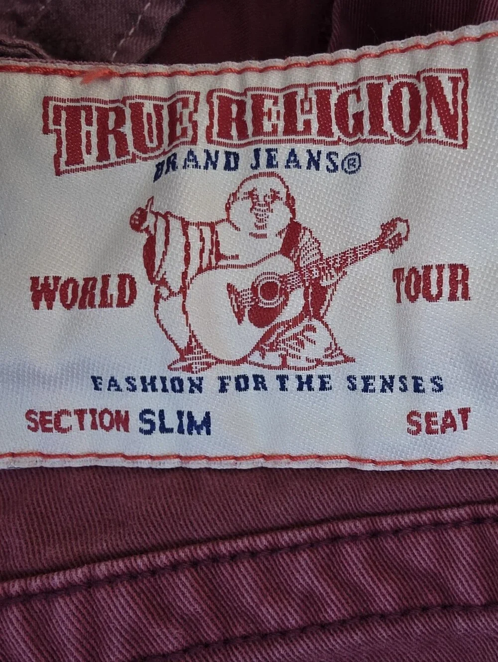 🔥 True Religion Section Slim Jeans – Burgundy / Maroon 🔥32